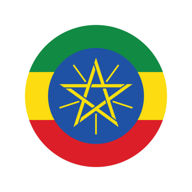 ethiopia flag. button flag icon. standard color. circle icon flag. computer illustration. digital illustration. vector illustration. - beta israel stock illustrations