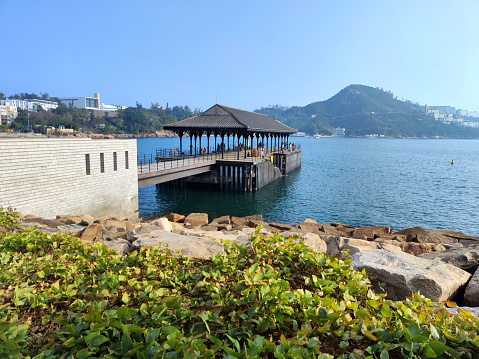 The historical Blake pier in Stanley village, Hong Kong Island.