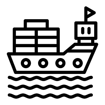 Cargo ship Vector Icon Design Illustration