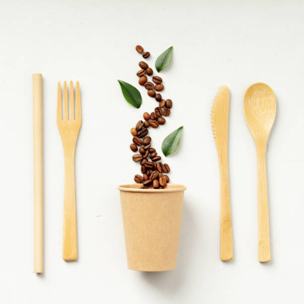 istock Coffee Beans and Leaves with Eco Utensils 1987263725