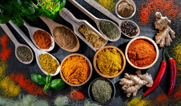 istock Composition with assortment of spices and herbs 1987271707