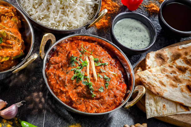 istock Hot madras paneer and vegetable masala with rice 1987273814