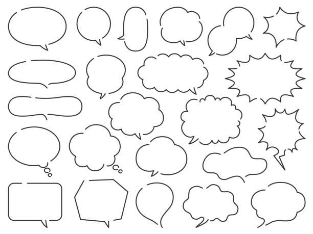 stockillustraties, clipart, cartoons en iconen met simple speech bubble set with gaps - gedachtenballon