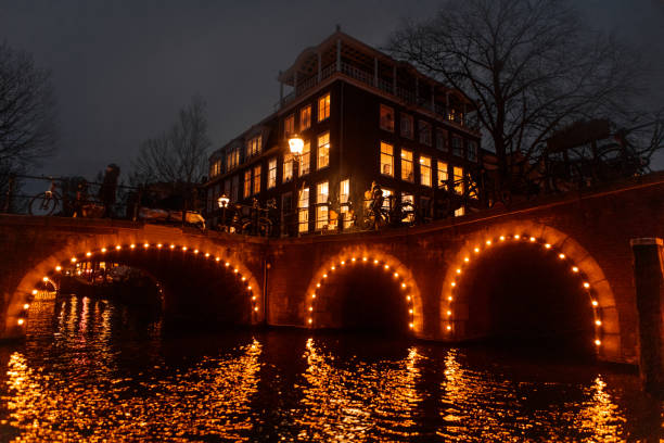 istock Dutch neighbourhoods in festive lighting in Amsterdam 1987295304