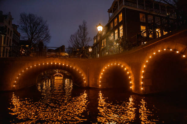 istock Dutch neighbourhoods in festive lighting in Amsterdam 1987296352