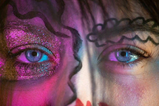 Close-up of a model with an artistic make-up