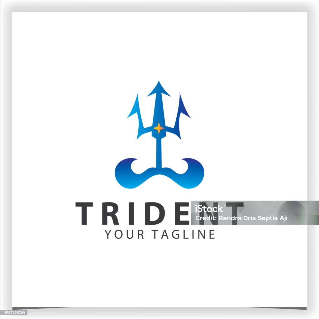 Trident R Logo Trident Logo Design Template With Wave Flat Vector Design Stock ...