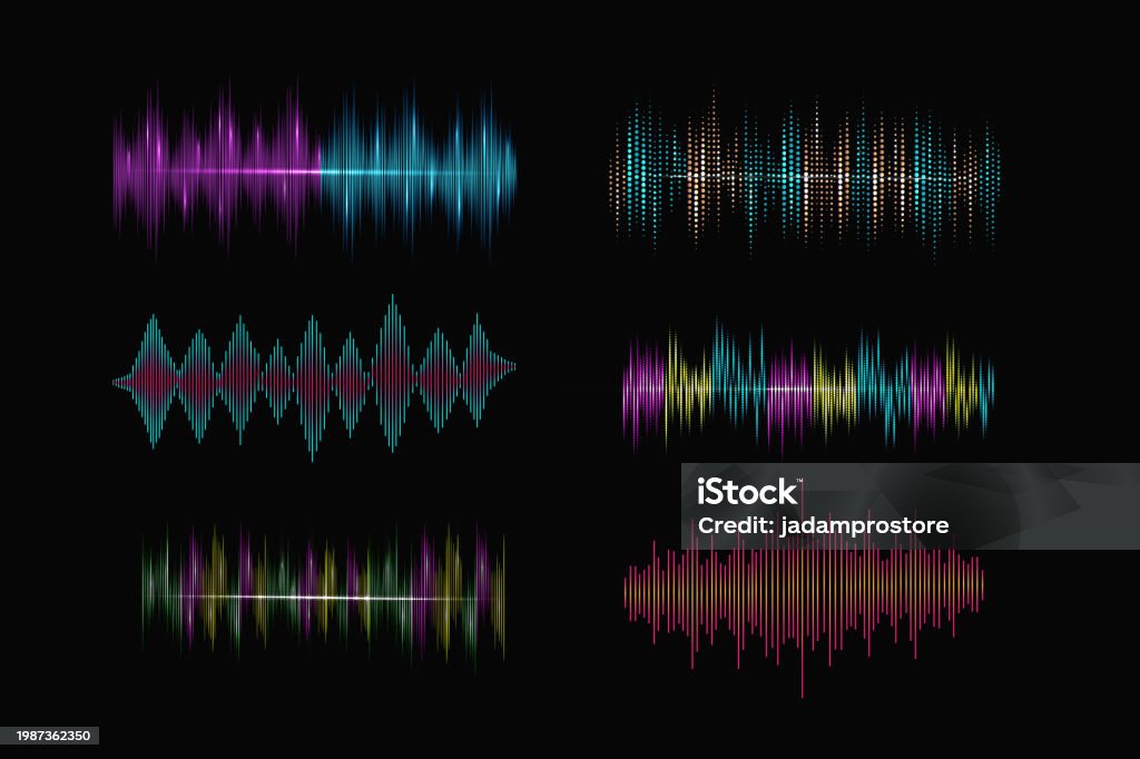 Audio Wavemap Sound Waves Frequency Audio Waveform Music Wave Hud Interface Elements ...
