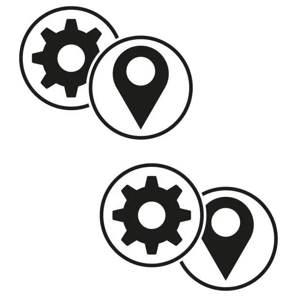 Vector illustration of Location setting icon. Vector illustration. EPS 10.