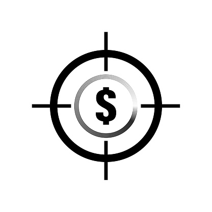 Business target icon. Vector illustration. EPS 10. Stock image.