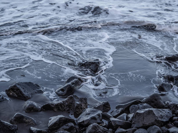 istock beach with black volcanic sand on  Tenerife 1987383837