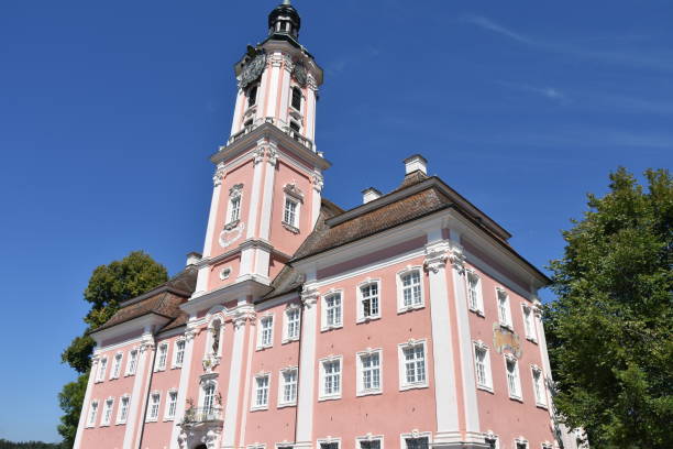 istock Historic Birnau Monastery, Low Side Angle, Framed by Trees 1987413406