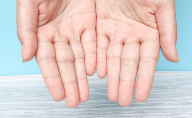 istock Empty cupped palm hands, keeping hands together isolated on light blue background. Top view to outstretched woman hands. Care, help, support, charity, donation concept 1987437797