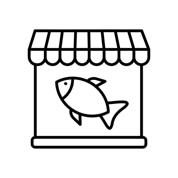 Vector illustration of Fish Shop Icon