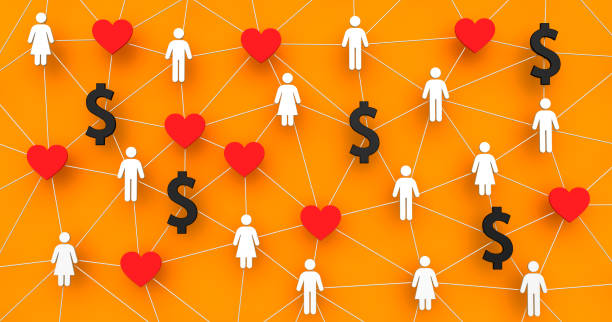 istock True love or money. Chains and connections concept. People network connections. Communications and relationship. 1987523781