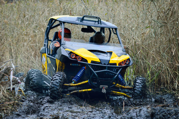istock Cool view on extreme ride on ATV, buggy, quad, UTV, 4x4 1987524316