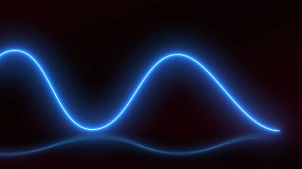 istock Bright neon blue curve line abstract technology background 1987549944