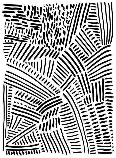 istock Simple abstract doodle style monochrome background, isolated on white. Black and white spot and lines texture. 1987572756