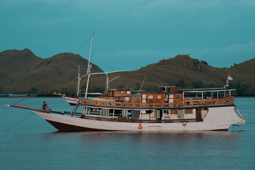 Wooden Phinisi Boat in East Nusa Tenggara captured in the afternoon