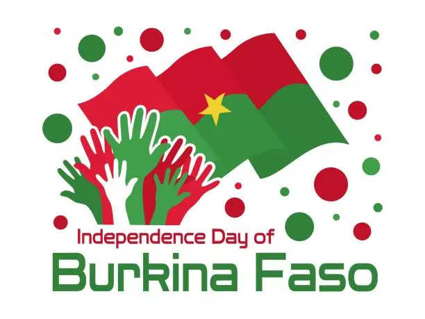 Vector illustration of August 5, Burkina Faso Independence day vector illustration. Suitable for greeting card, poster and banner