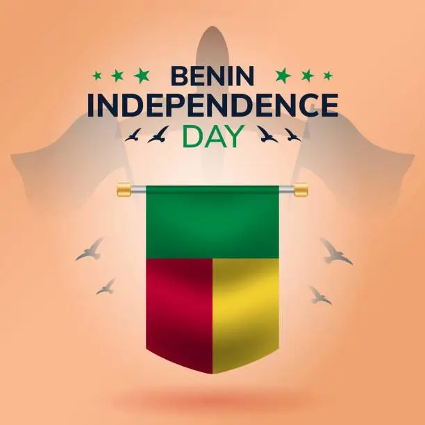 Vector illustration of Benin Independence day banner design template. Benin flag national day celebrations
