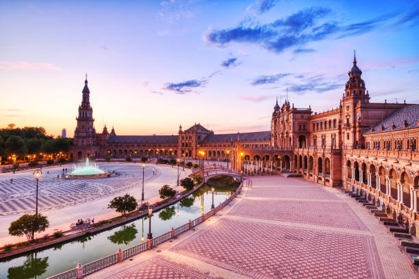 istock Plaza de Espana in Seville during Sunset, Andalusia 1987695689