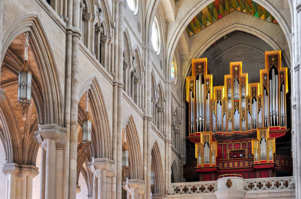 Interiors of La Almudena (Madrid Royal cathedral), Spain