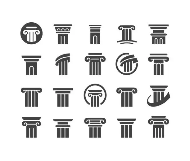 Vector illustration of Column Icons - Classic Series