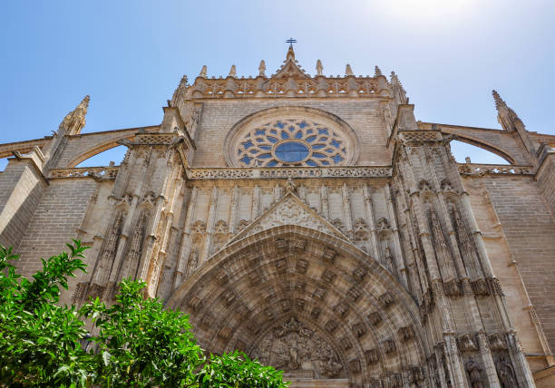 Seville Cathedral facade in Andalusia, Spain