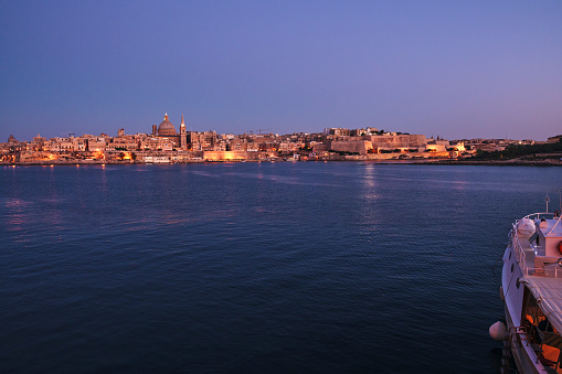 Scenic View at Night of Valetta Malta