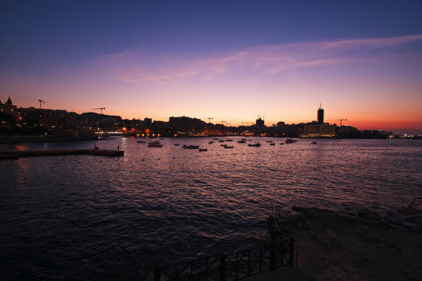 Scenic View at Night of St. Julian's Malta