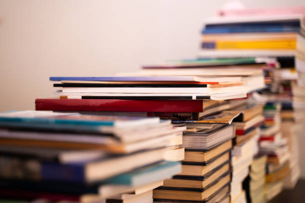 istock A large pile of books is stacked on a blurred background 1987755538