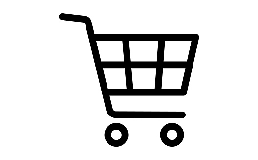 shopping cart black line drawing icon