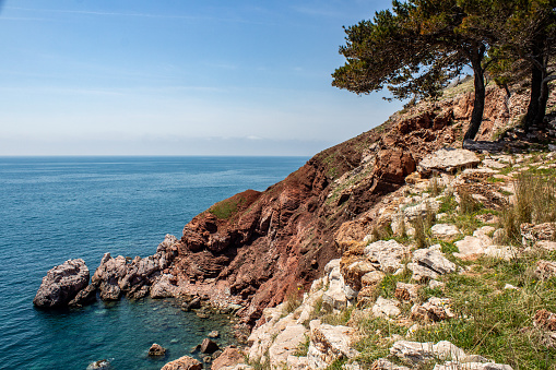 Idyllic seaside landscape, Adriatic sea coast and rocks