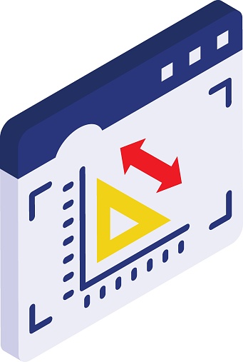 Grid and measuring tool with arrows isometric concept, Simulation of measurements in browser vector flat design, Web design Development symbol, user interface or graphic sign, website engineering illustration