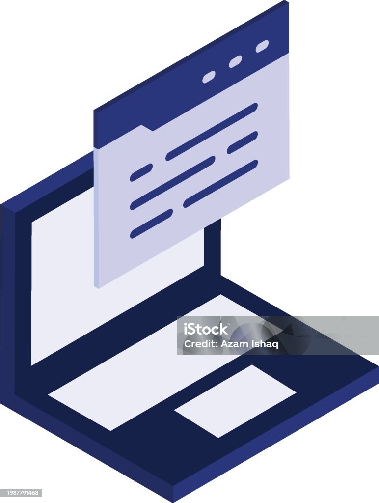 Installing Web Browser Or Software Program Isometric Concept Loading ...