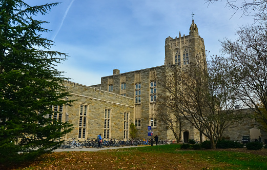 Princeton, NJ USA - November 12, 2019: Ivy League College Building, Princeton University, NJ USA