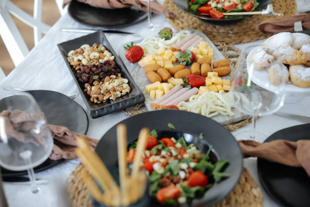 istock Family dinner for a celebration with red wine 1987809634