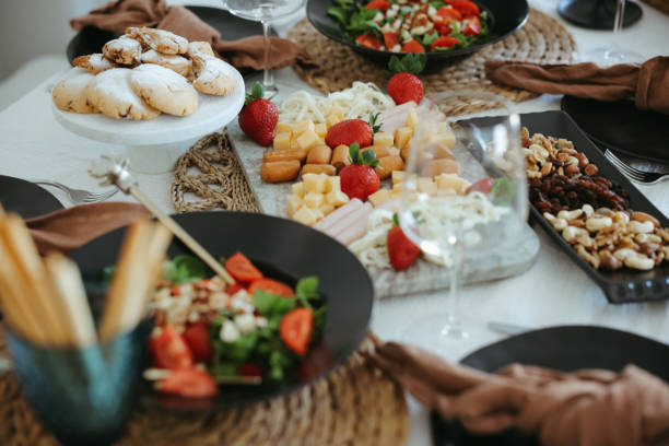 istock Family dinner for a celebration with red wine 1987817019