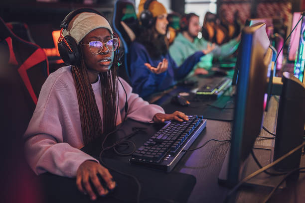 istock Professional gamers in gaming club 1987845400