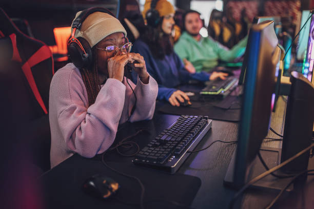 istock Professional gamers in gaming club 1987845954