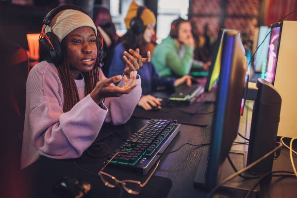 istock Professional gamers in gaming club 1987848580