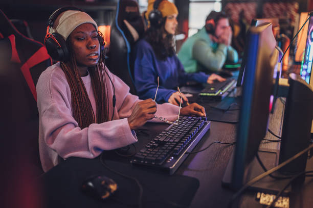 istock Professional gamers in gaming club 1987849635