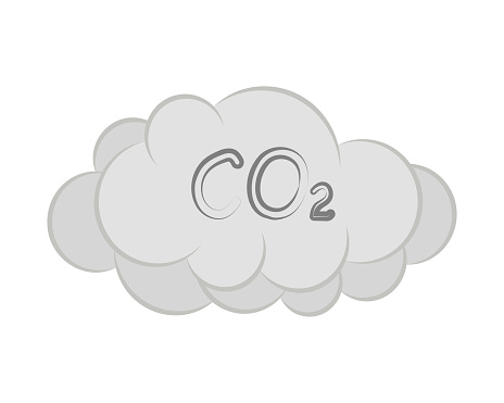 Co2 emission cloud, traffic fumes icon. Vector illustration.