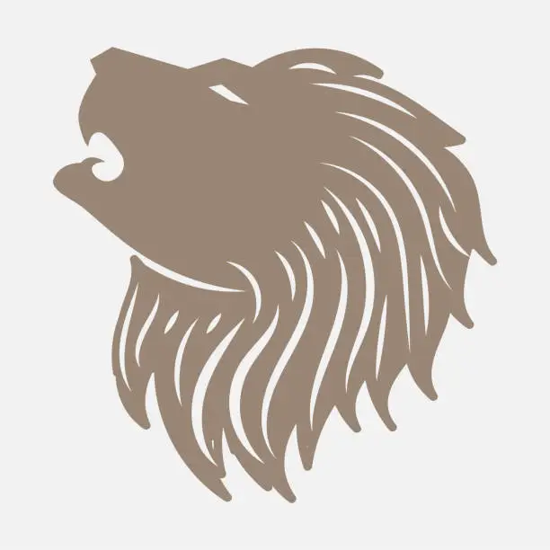 Vector illustration of Angry Roaring Leo Lion Head Illustration Design Vector