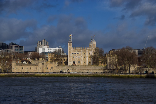 London, UK - January 22 2024: exterior daytime view of the Tower of London