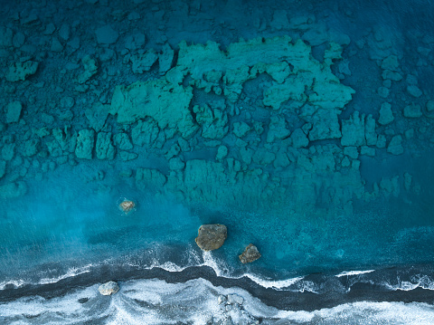 Aerial view on beautiful beach in Crete (Agios Pavlos).