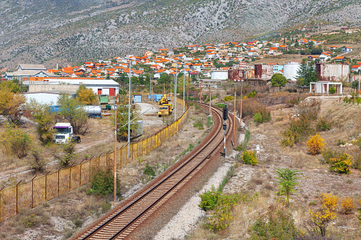 Railway tracks leading to the village of Bosnia and Herzegovina