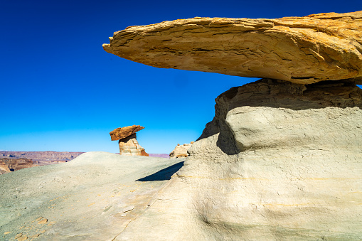 Stunning views of the area filled with Hoodoos and other balanced rock formation. America, USA.