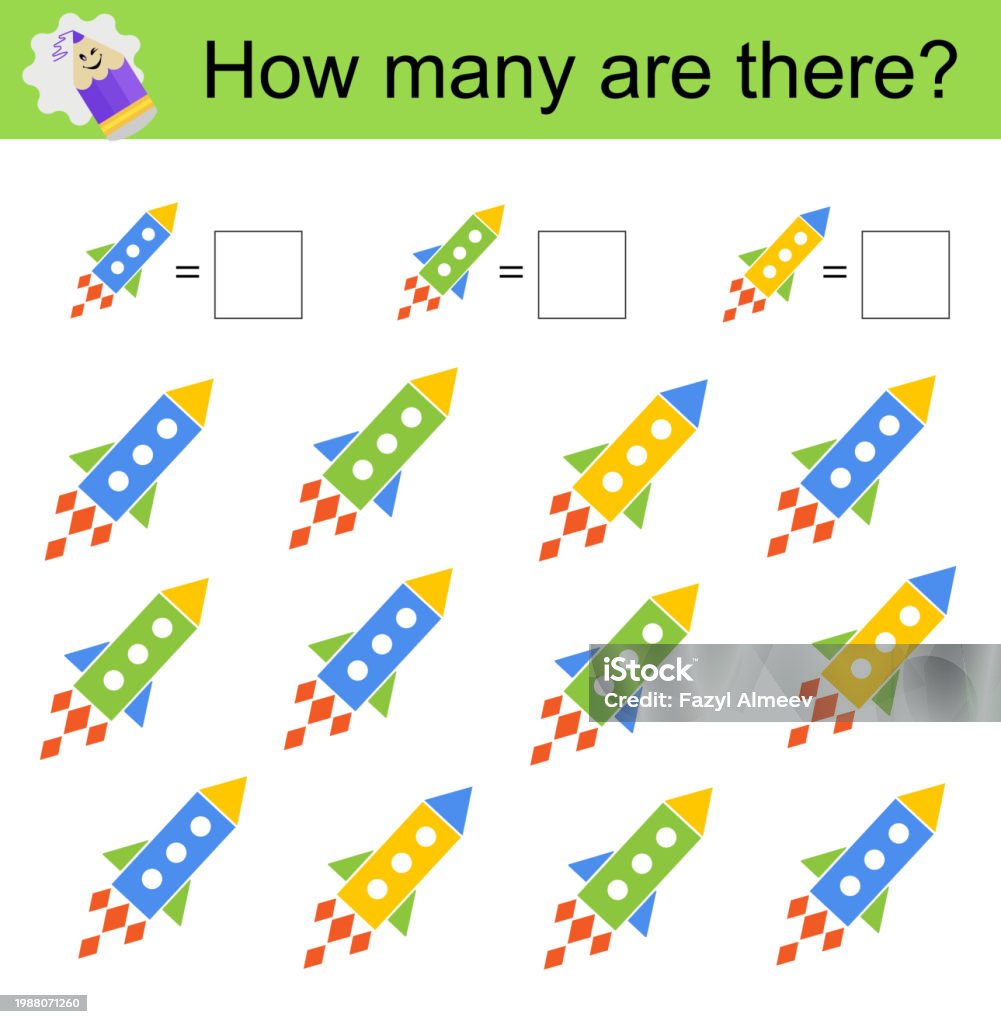 Algbra Math Rockets Math Activity For Kids Cartoon Rocket Stock Illustration - Download ...